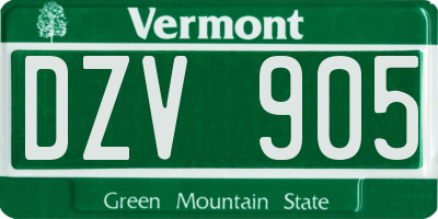 VT license plate DZV905