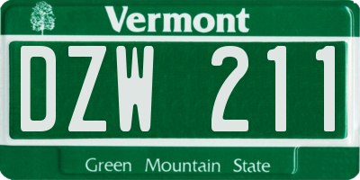 VT license plate DZW211