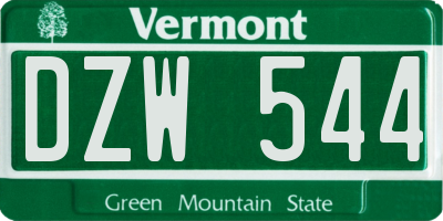 VT license plate DZW544