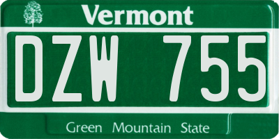 VT license plate DZW755