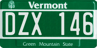 VT license plate DZX146