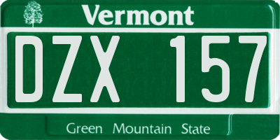 VT license plate DZX157