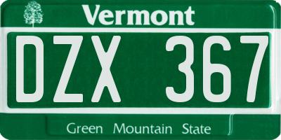 VT license plate DZX367