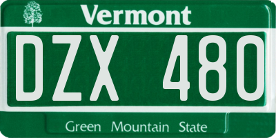 VT license plate DZX480