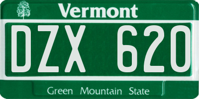 VT license plate DZX620