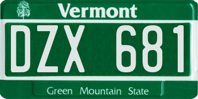 VT license plate DZX681