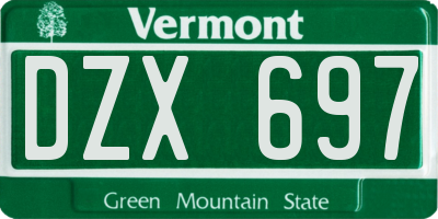 VT license plate DZX697