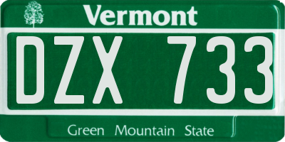 VT license plate DZX733
