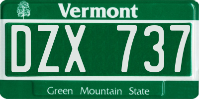 VT license plate DZX737