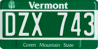 VT license plate DZX743