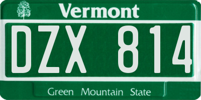 VT license plate DZX814