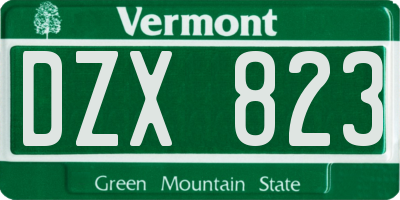 VT license plate DZX823