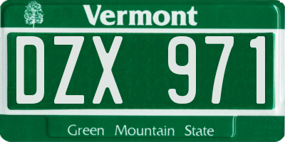 VT license plate DZX971