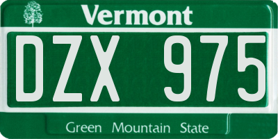 VT license plate DZX975