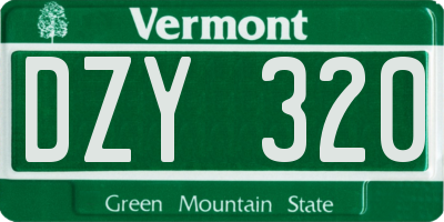 VT license plate DZY320