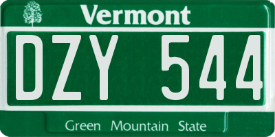 VT license plate DZY544