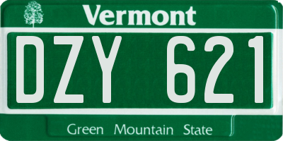 VT license plate DZY621