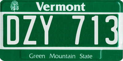 VT license plate DZY713