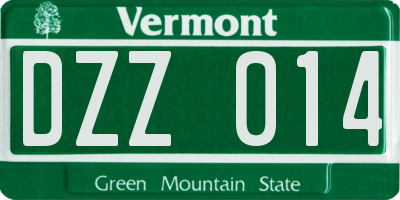 VT license plate DZZ014