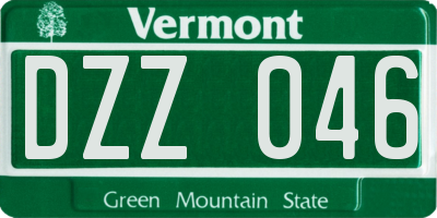 VT license plate DZZ046