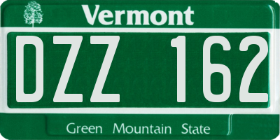 VT license plate DZZ162