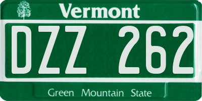 VT license plate DZZ262