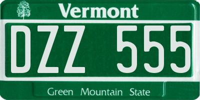 VT license plate DZZ555