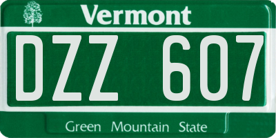 VT license plate DZZ607