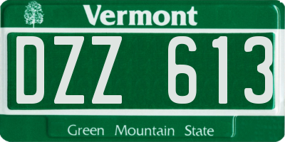 VT license plate DZZ613