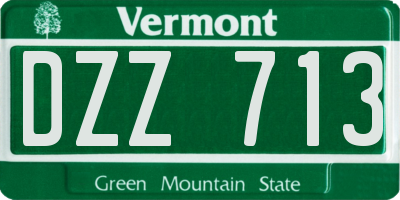 VT license plate DZZ713