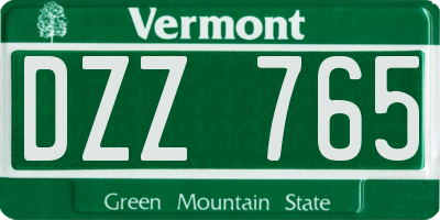 VT license plate DZZ765