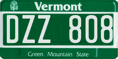 VT license plate DZZ808