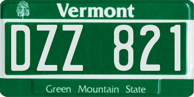 VT license plate DZZ821