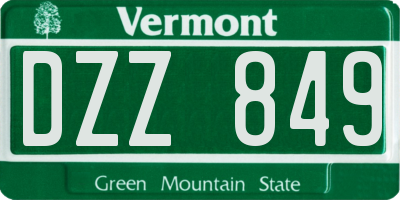 VT license plate DZZ849