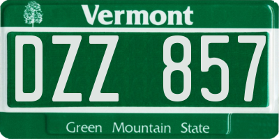 VT license plate DZZ857