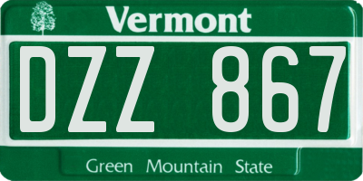 VT license plate DZZ867