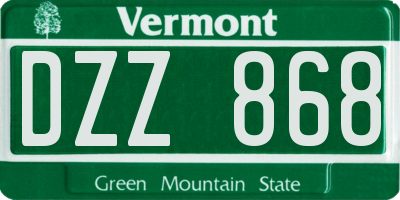 VT license plate DZZ868