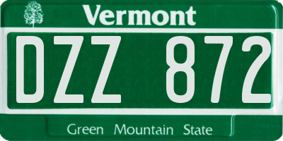 VT license plate DZZ872