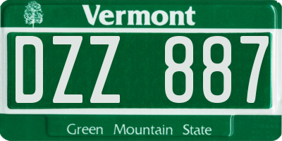 VT license plate DZZ887