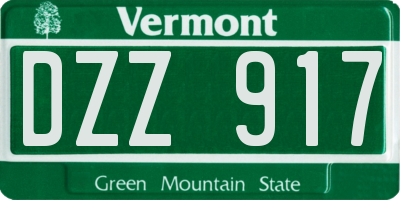 VT license plate DZZ917