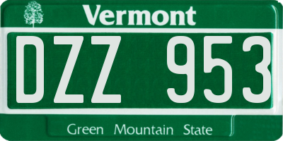 VT license plate DZZ953