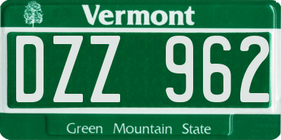 VT license plate DZZ962