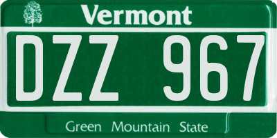 VT license plate DZZ967