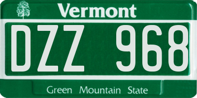 VT license plate DZZ968