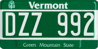 VT license plate DZZ992
