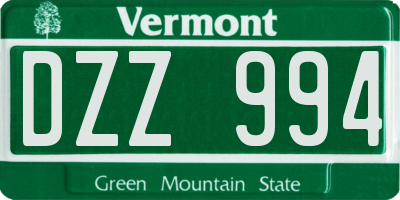 VT license plate DZZ994