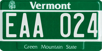 VT license plate EAA024