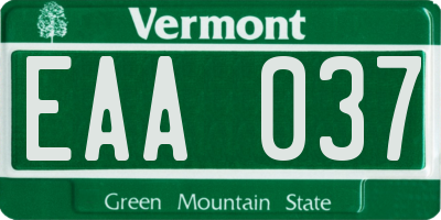 VT license plate EAA037