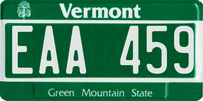VT license plate EAA459