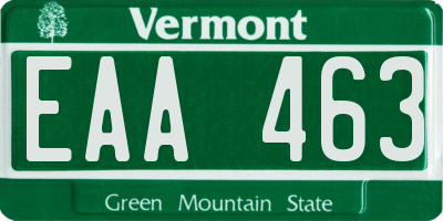 VT license plate EAA463